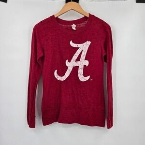 Alabama Crimson‎ Tide Women's T Shirt Top Long Sleeve Blouse Crew Neck - M